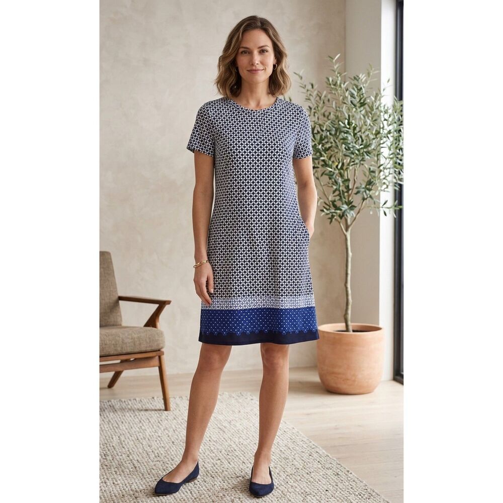 Apt 9 Women's Blue Print Sheath Dress size L